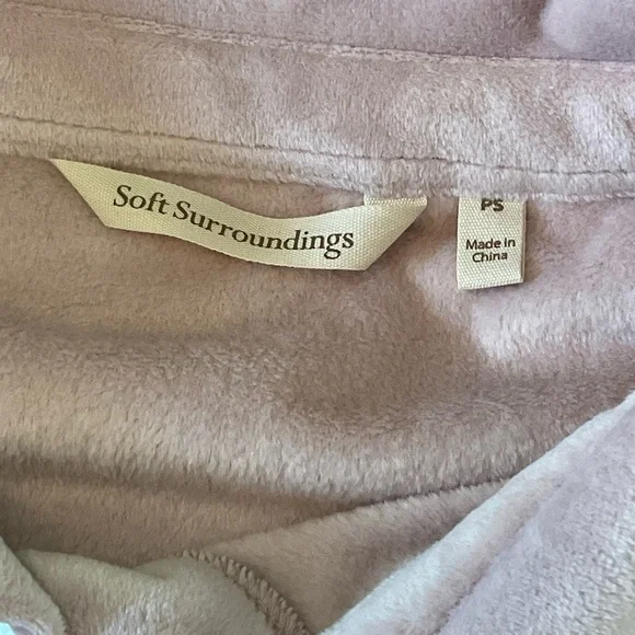 SOFT Surroundings The Old Softy Plush Velour Button Down Shirt Shacket Sz PS - Picture 5 of 6